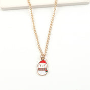 Yule Star | Gold Santa Snowman Elk Christmas Necklace For Women