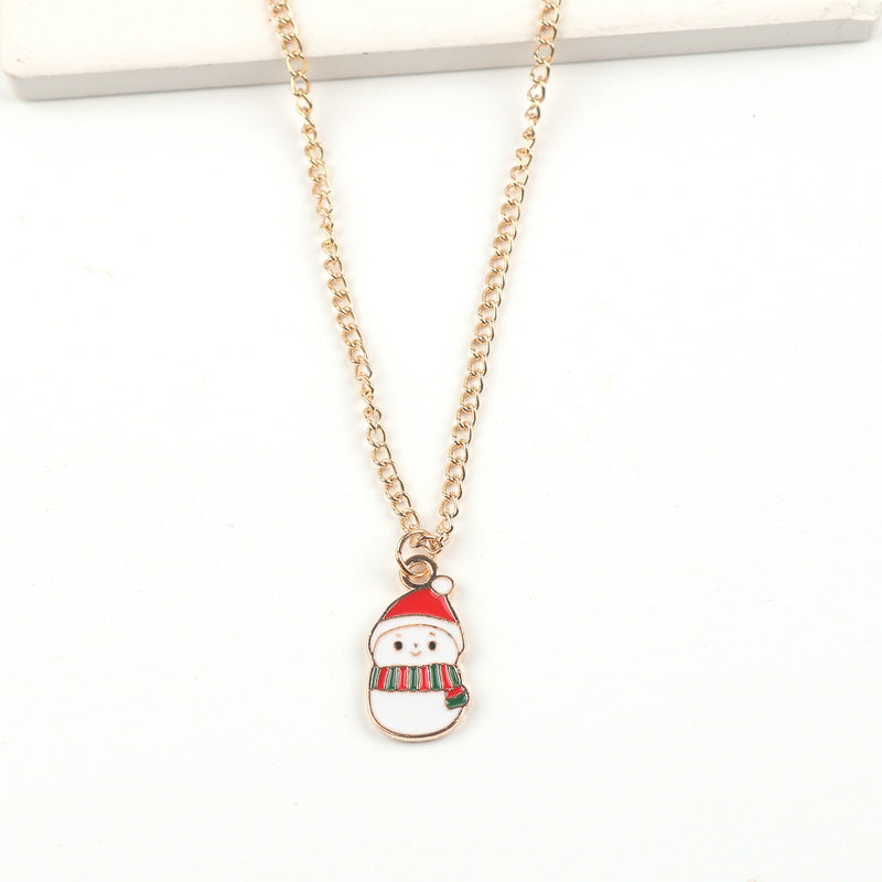 Yule Star | Gold Santa Snowman Elk Christmas Necklace For Women