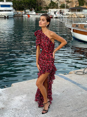 Alice Walker | Floral Ruffle Maxi Dress For Women