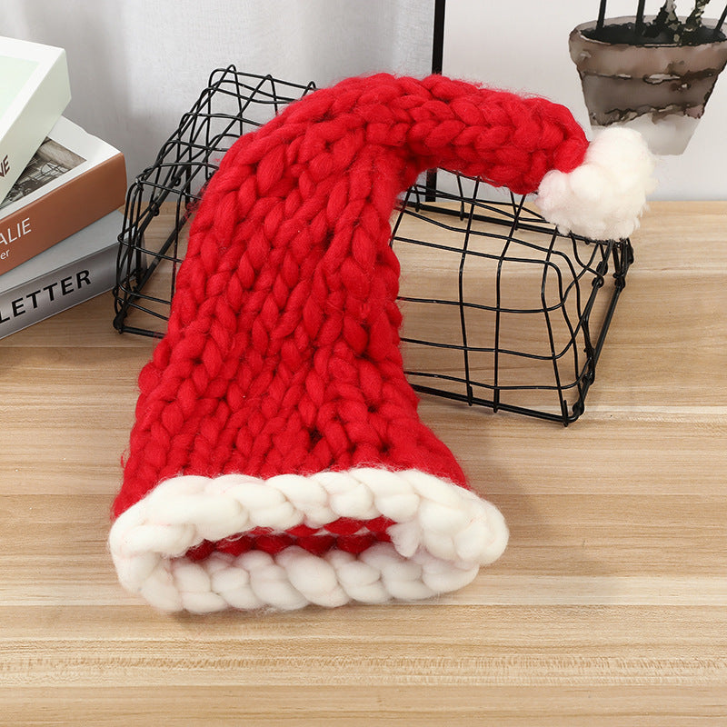 Ruby Frost | Red Chunky Knit Christmas Santa Hat Unisex