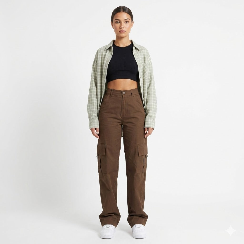 Aurélie Martin | High-Waisted Cargo Pants with Urban Utility Style For Women