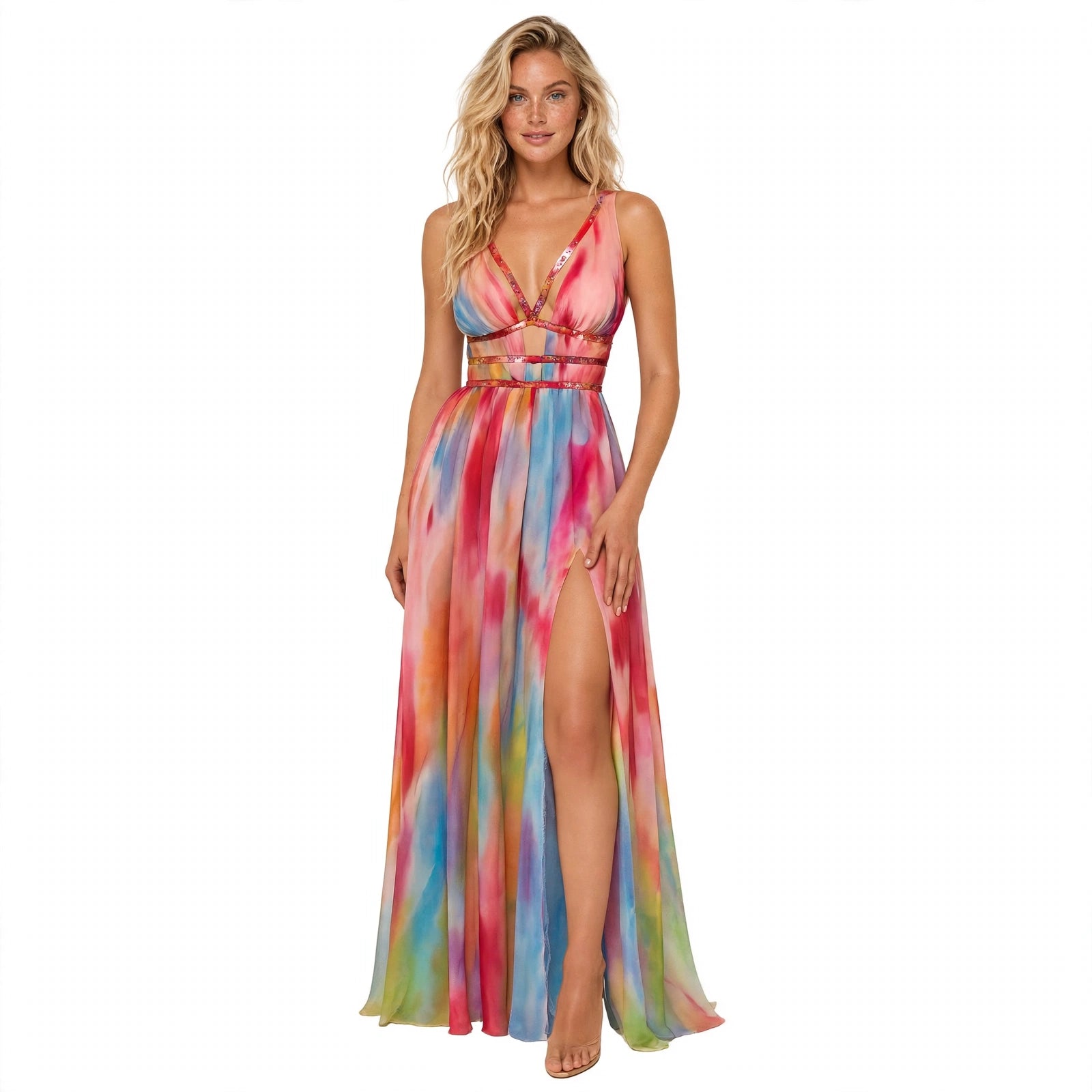 Emma Young | Watercolor Print Maxi Dress For Women
