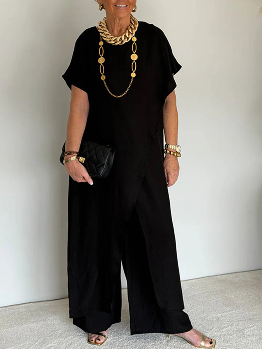 Susanna Corwell | Asymmetric Tunic & Wide-Leg Trousers Set For Women