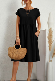 Isabella Moreau | Effortless Linen Midi Dress For Women