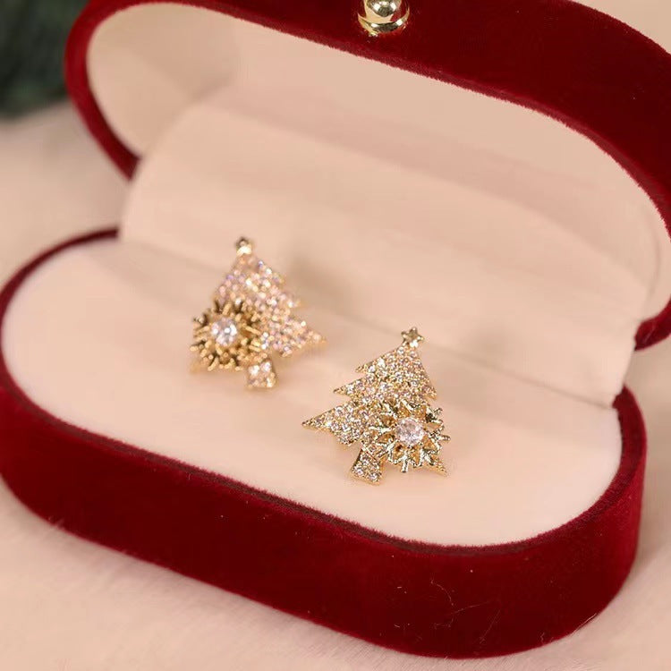 Star | Gold Rotatable Snowflake Christmas Earrings For Women