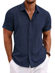 Cesare Crandale | Short Sleeve Linen-Look Summer Shirt For Men