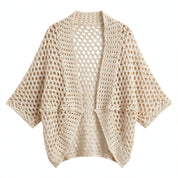 Ivy Thornton | Open Knit Cardigan With Drape Detail For Women