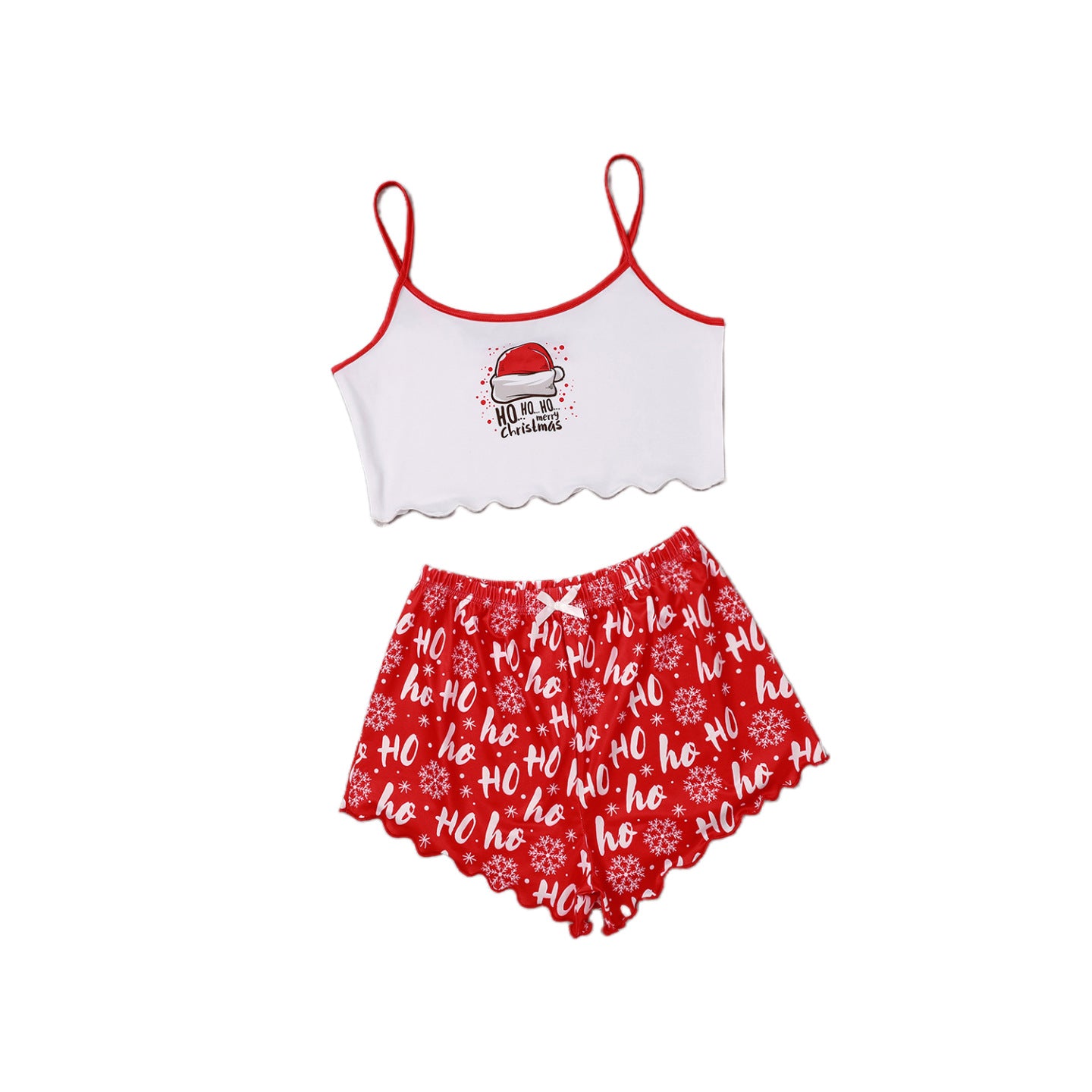 Snow Angel | Black Santa Baby Print Christmas Pyjamas For Women