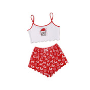 Snow Angel | Black Santa Baby Print Christmas Pyjamas For Women