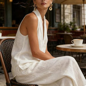 Bridie Ashcroft | Linen Tank Top and Wide-Leg Pants Set For Women