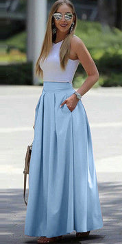 Camille Rossi | Elegant Pleated Maxi Skirt For Women