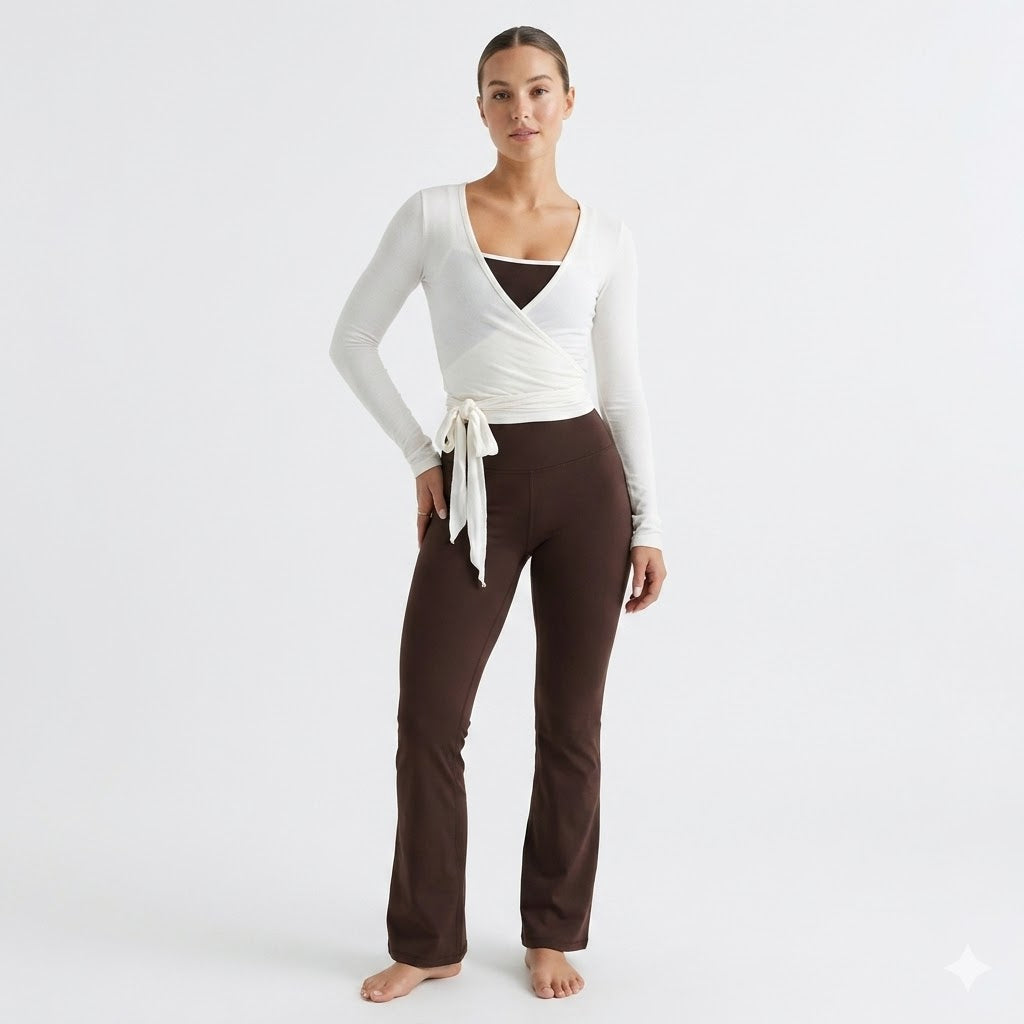 Alessia Romano | Wrap Tie Long Sleeve Top with Sculpted Fit For Women
