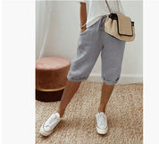 Ottavia Merimbula | Stone Cropped Linen-Look Pants For Women