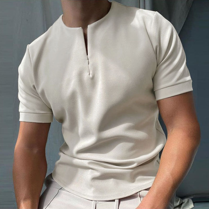 Ronan Ashfield | Checkerboard Print Zip Polo Shirt For Men