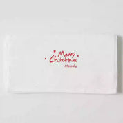 Stitched Joy | White Embroidered Tree Christmas Towel Set Unisex