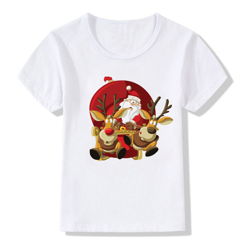Merry Ember | White Santa Reindeer Christmas T-Shirt Unisex