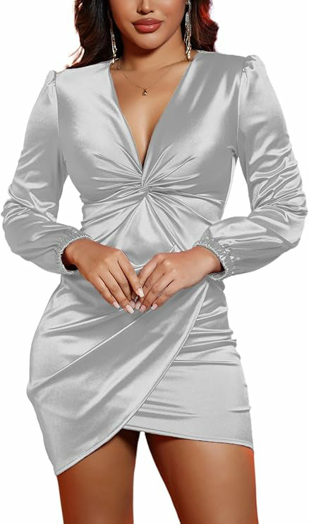Isolde Thornford | Teal Satin Twist Front Graduation Dress For Women