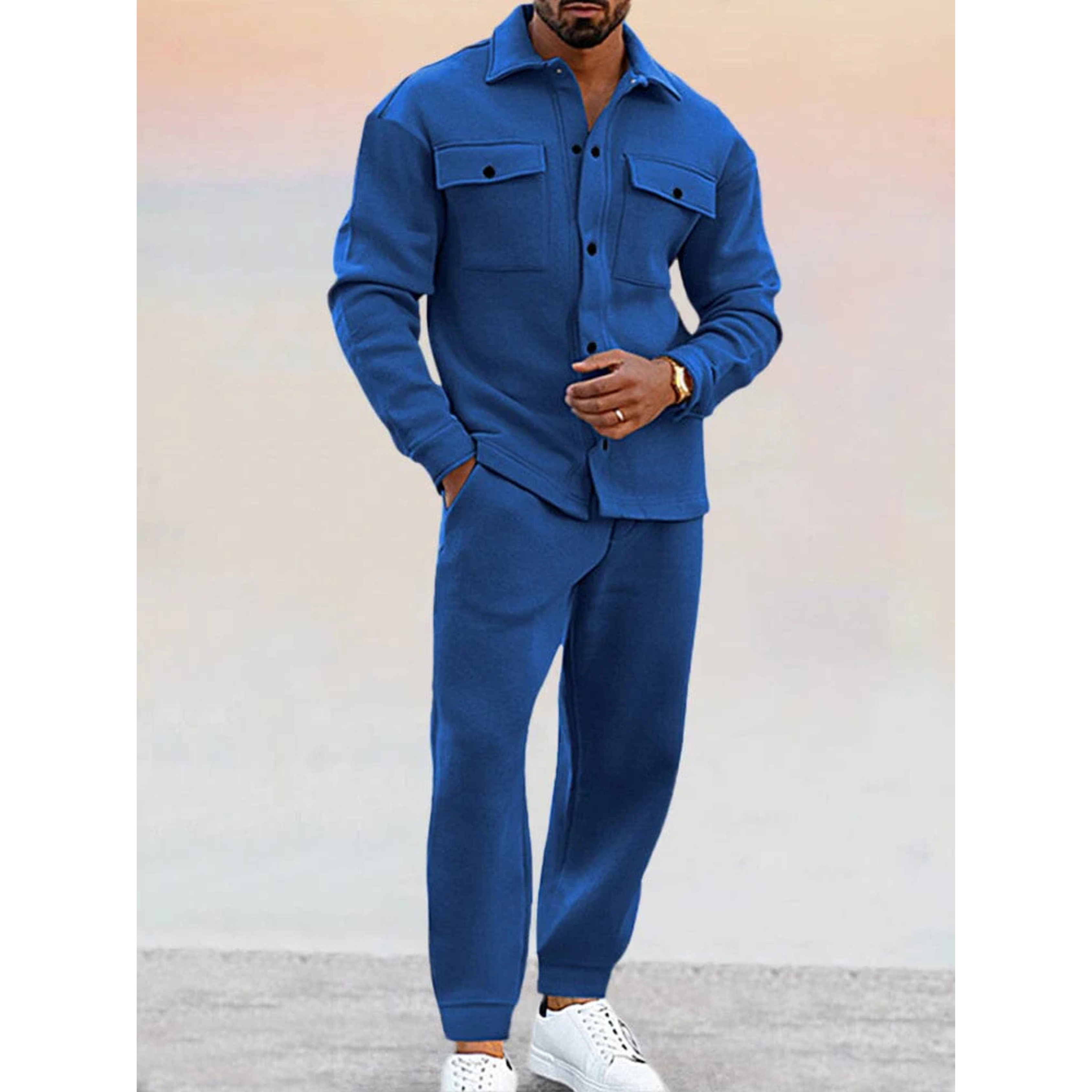 Ethan Campbell | Fleece Tracksuit Two-Piece Set For Men