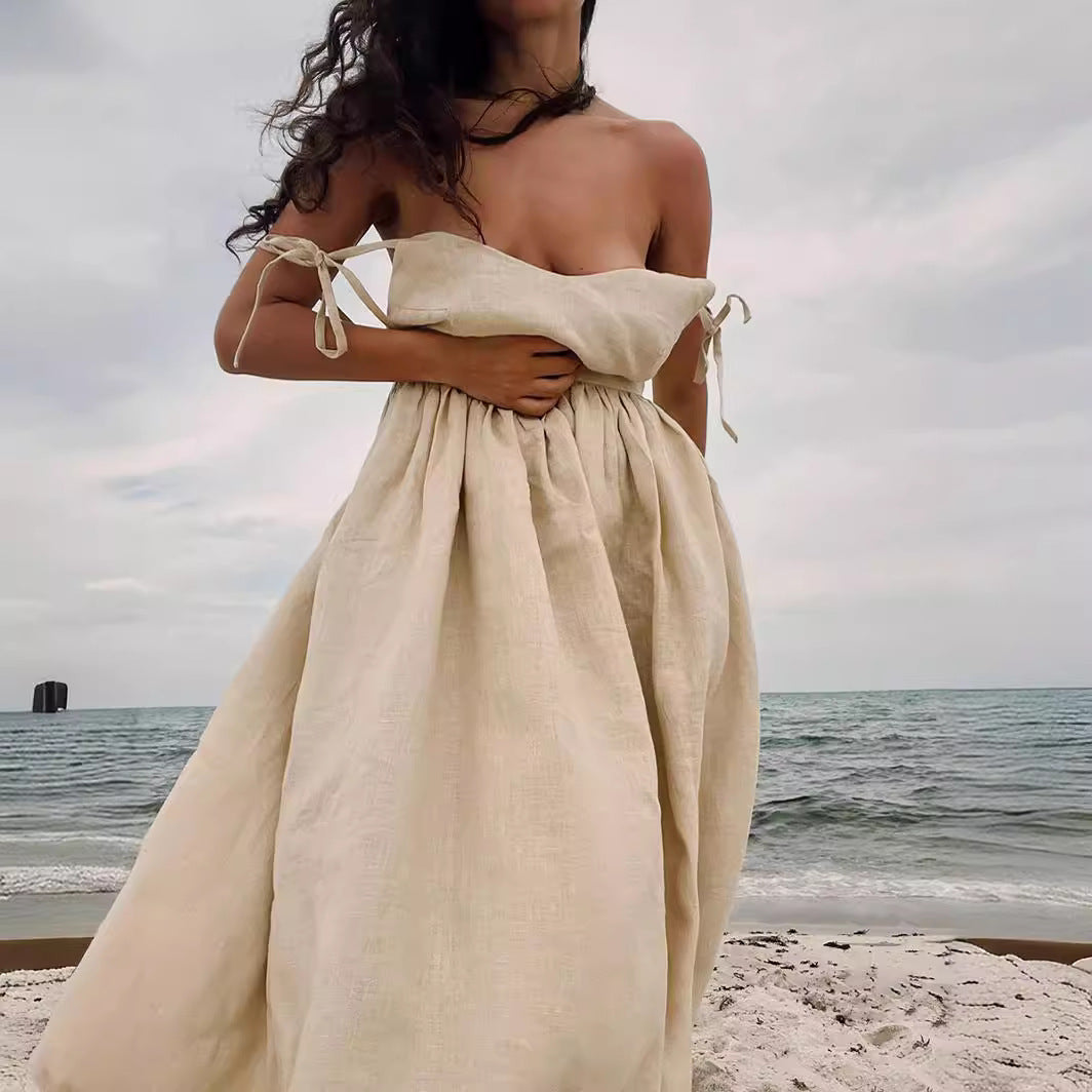 Mia Williams | Cotton V-Neck Midi Dress For Women