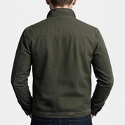 Aldo Cranworth | Olive Zip-Up Workwear Jacket For Men
