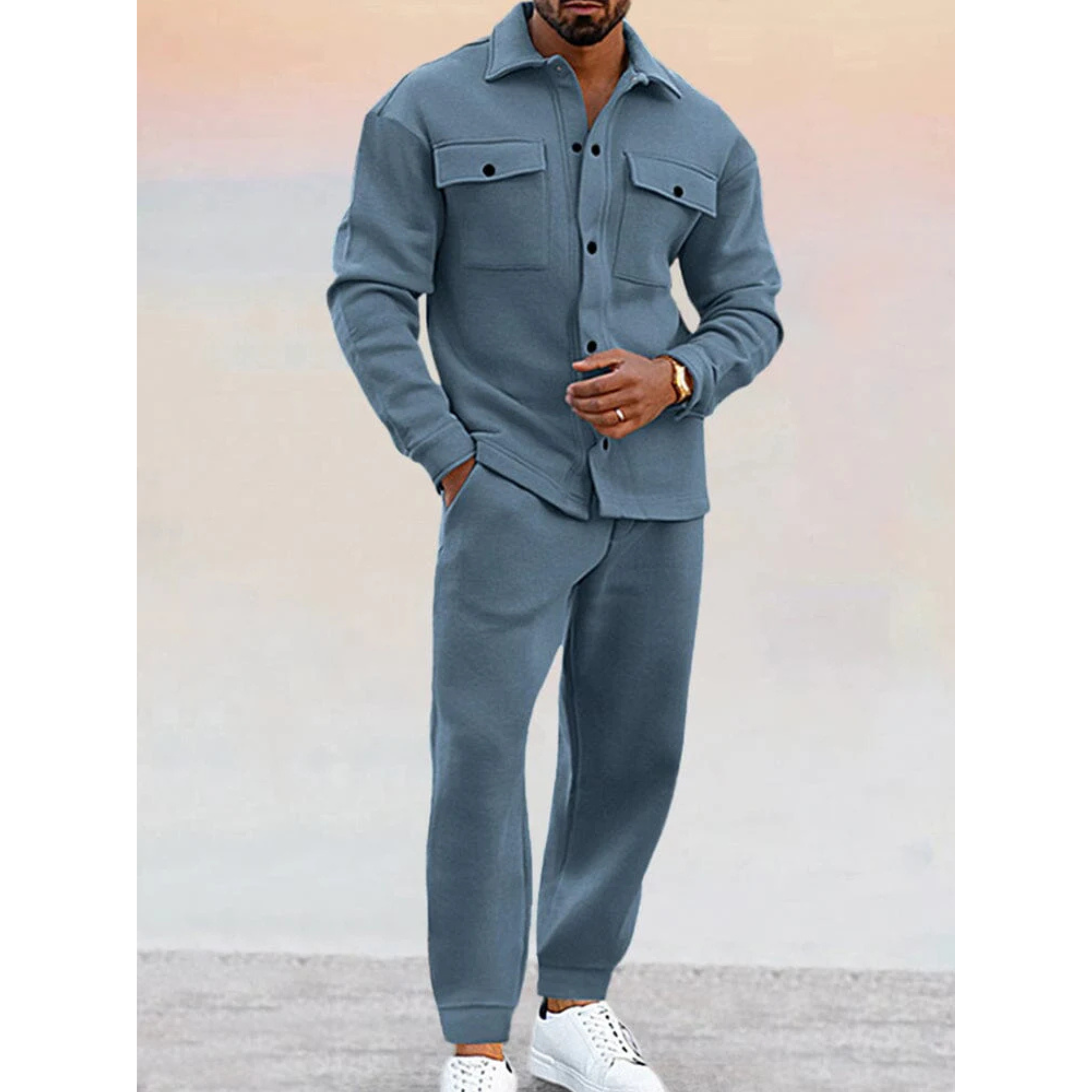 Ethan Campbell | Fleece Tracksuit Two-Piece Set For Men