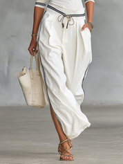 Olivia Kingswell | Striped Trim Two-Piece Set For Women