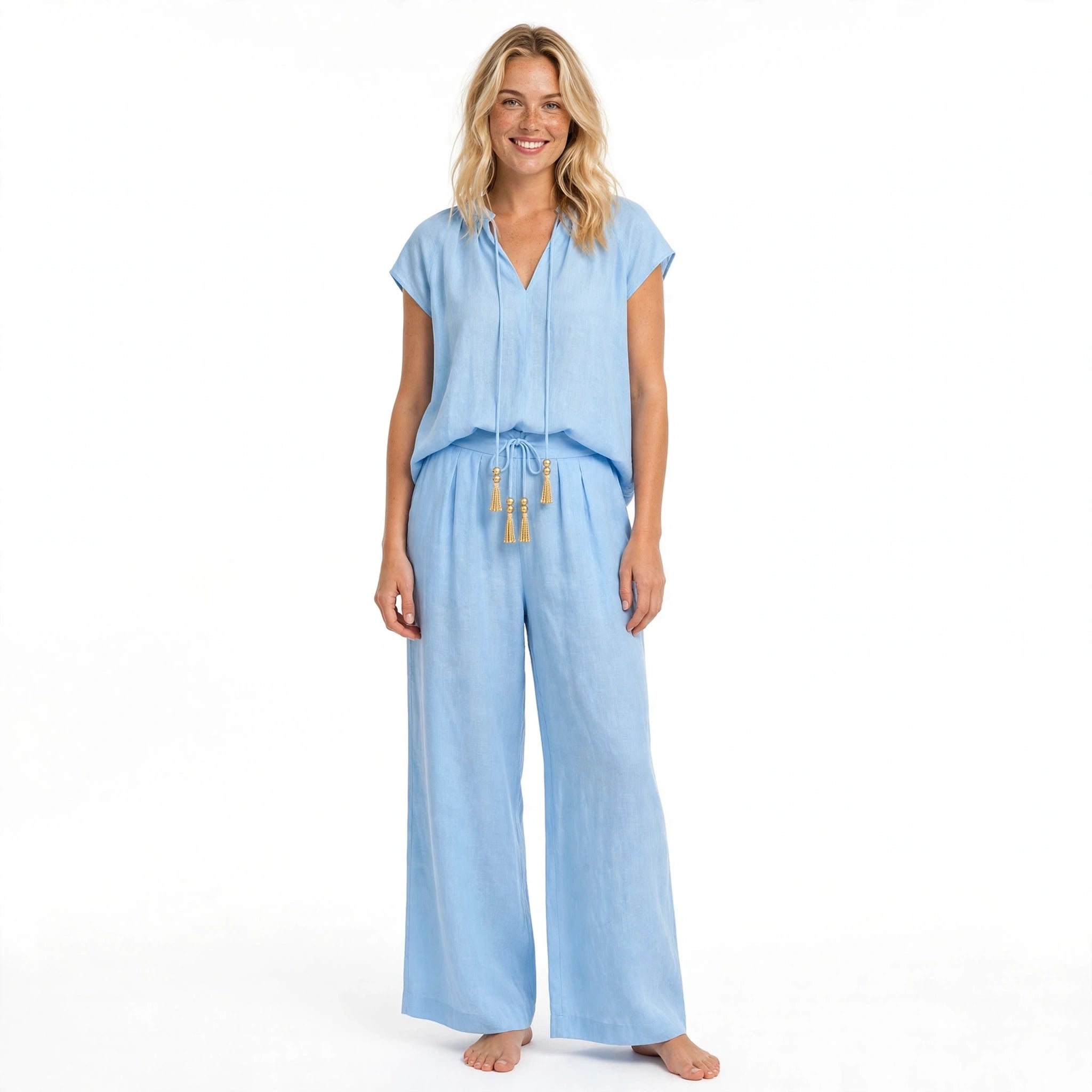 Margot Ellwood | Breathable Two Piece Set With Tie Detail For Women