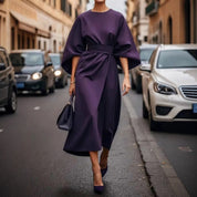 Adriana Henford | Black Batwing Sleeve Long Dress For Women