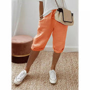 Ottavia Merimbula | Stone Cropped Linen-Look Pants For Women