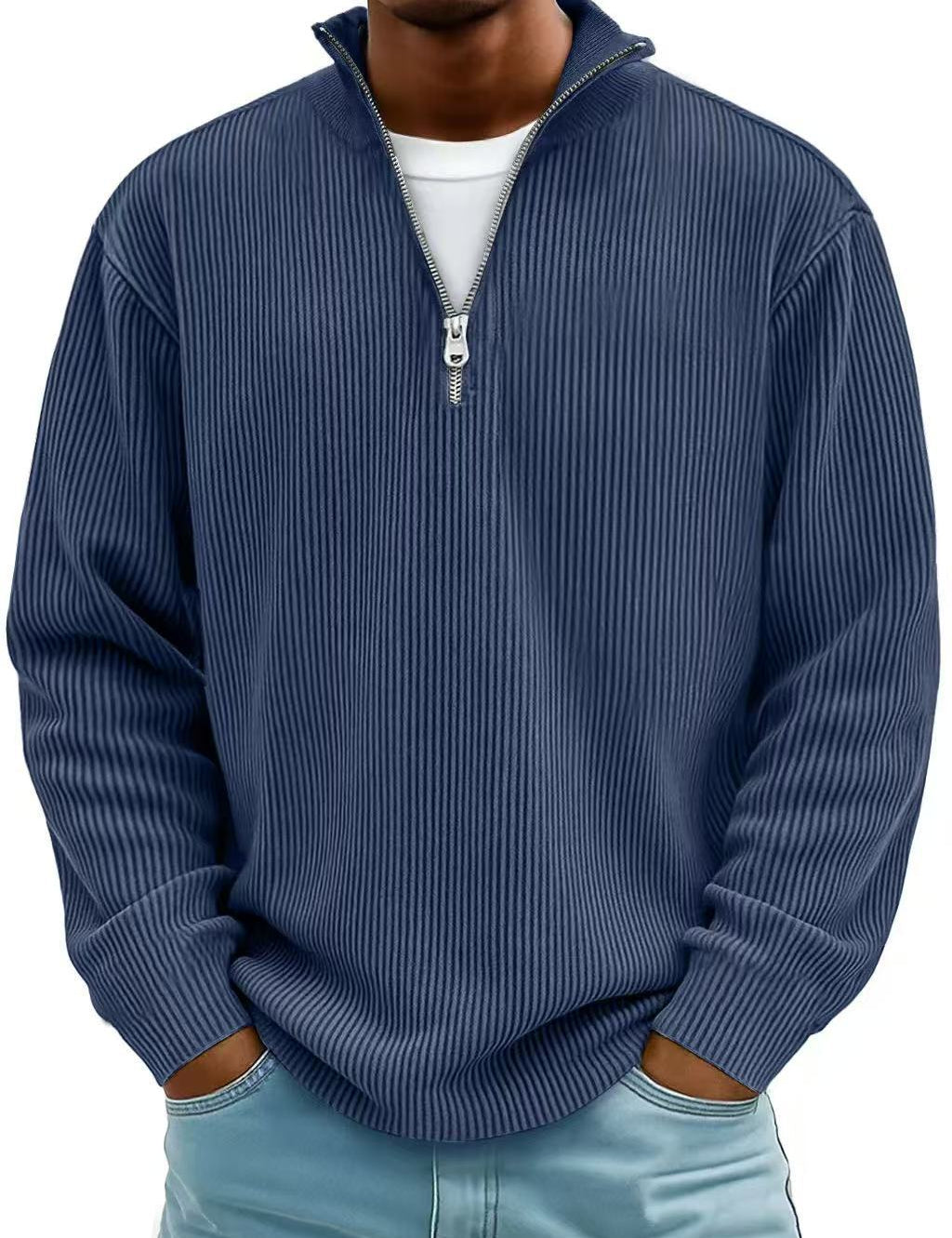 Liam Robertson | Ribbed Corduroy Quarter-Zip Sweatshirt For Men