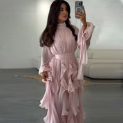 Mia Cooper | Elegant Ruffled Maxi Races Dress For Women