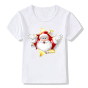 Merry Ember | White Santa Reindeer Christmas T-Shirt Unisex