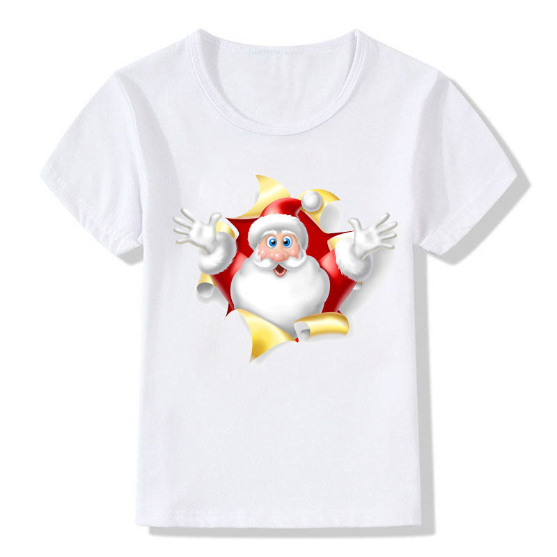 Merry Ember | White Santa Reindeer Christmas T-Shirt Unisex