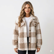 Camille Laurent | Cozy Checked Shacket For Women