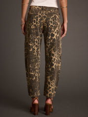 Delphine Ashgrove | Barrel Jeans With Leopard Print For Women