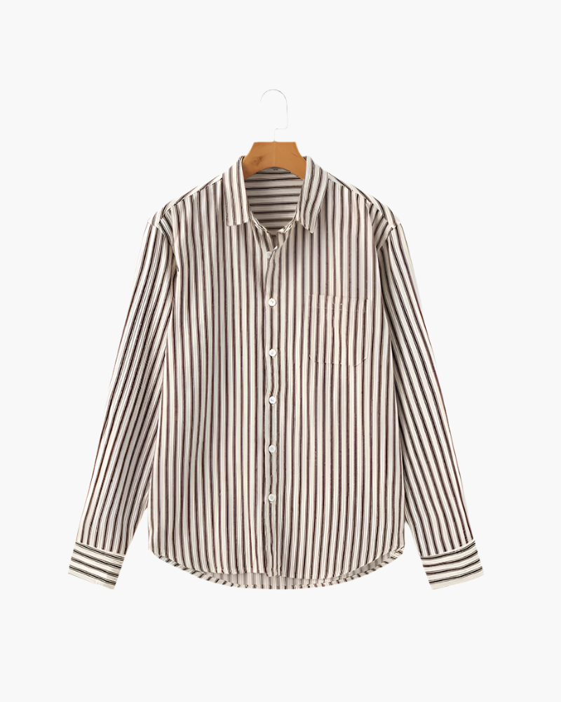 Gabriel Fontaine | Linen Stripe Shirt with Relaxed Coastal Elegance For Men