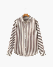 Gabriel Fontaine | Linen Stripe Shirt with Relaxed Coastal Elegance For Men