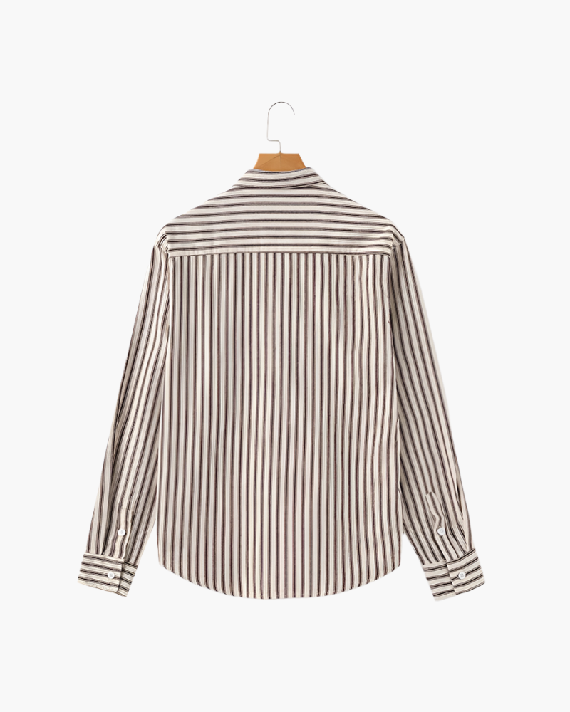 Gabriel Fontaine | Linen Stripe Shirt with Relaxed Coastal Elegance For Men