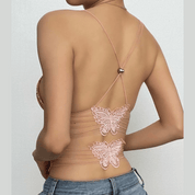 Freya Langston | Butterfly Print Crop Top For Women