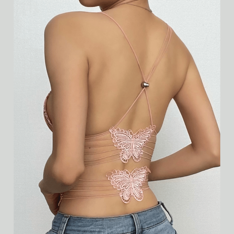 Freya Langston | Butterfly Print Crop Top For Women