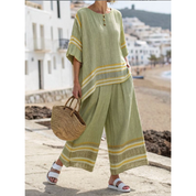 Charlotte Pearson | Striped Linen-Blend Two-Piece Set For Women