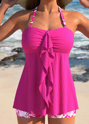 Imogen Foster | Pleated Tankini Top With Ruffle Detail For Women