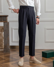 Alessio Romano | Tailored Pleated Trousers with Refined Structure For Men