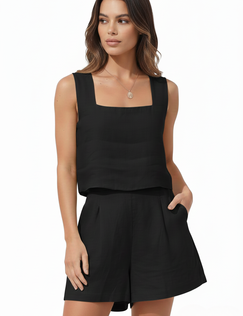Sabrina Moreau | Linen Two Piece Set For Women