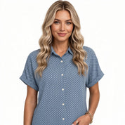 Nina Hawthorne | Polka Dot Button Blouse For Women