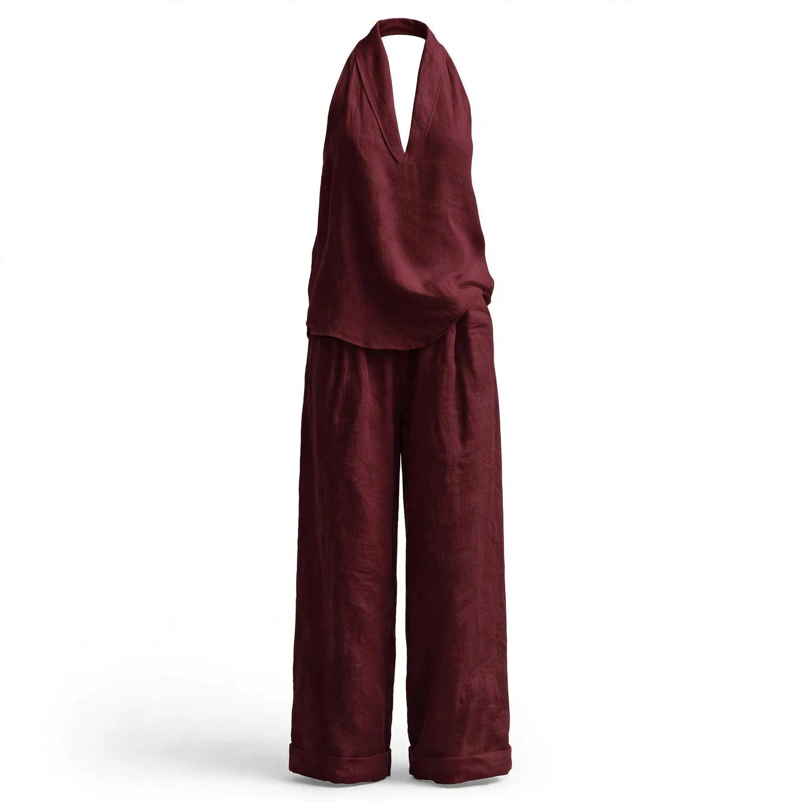 Bridie Ashcroft | Linen Tank Top and Wide-Leg Pants Set For Women