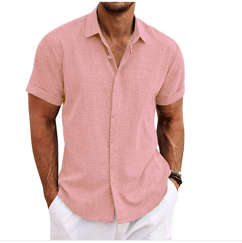 Cesare Crandale | Short Sleeve Linen-Look Summer Shirt For Men