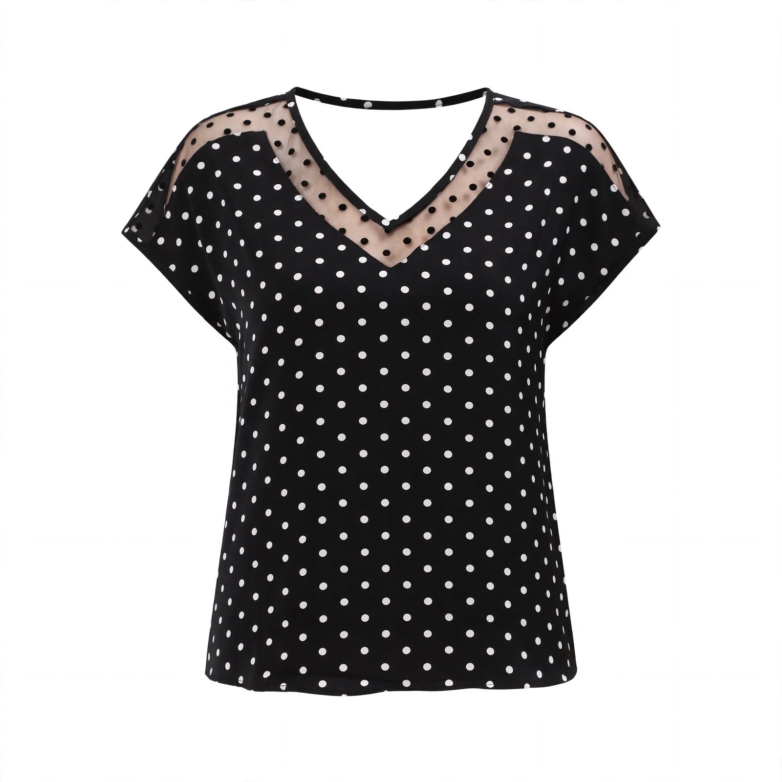 Freya Callahan | Polka Dot Mesh Blouse For Women