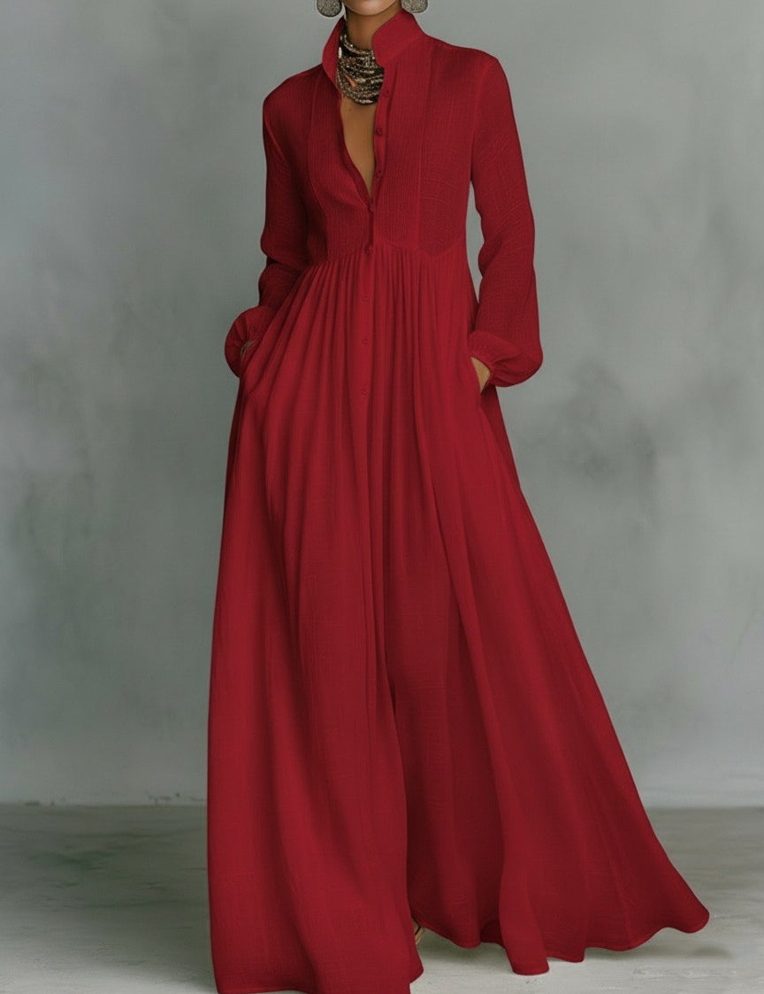 Harper White | Elegant Long Sleeve Maxi Dress For Women