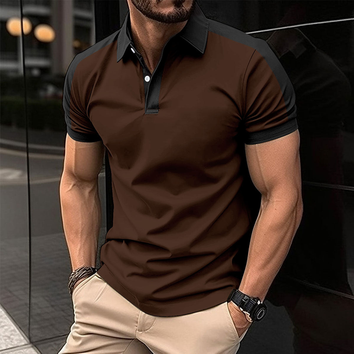 Lincoln Sherwood | Colorblock Short Sleeve Polo Shirt For Men